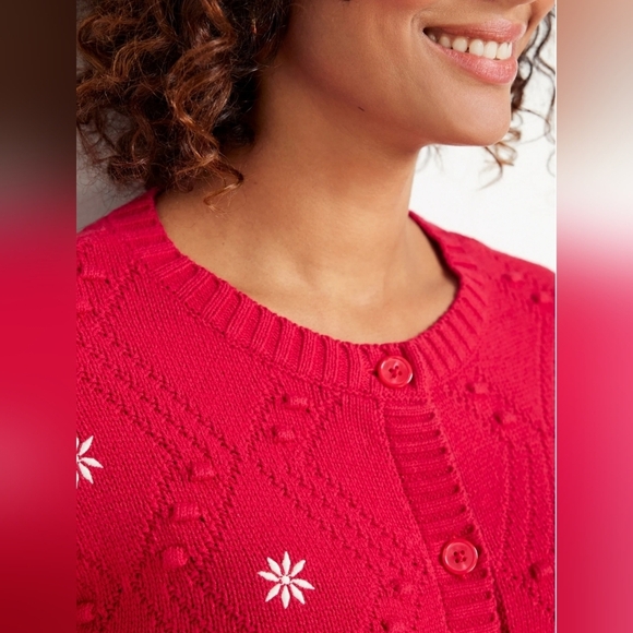 Talbots Embroidered Bobble Cardigan Women's Size XL‎ - Picture 3 of 11